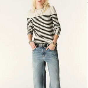 ba&sh PALKI Striped Long Sleeve Sailer Shirt w/ Puff Sleeves - nwt